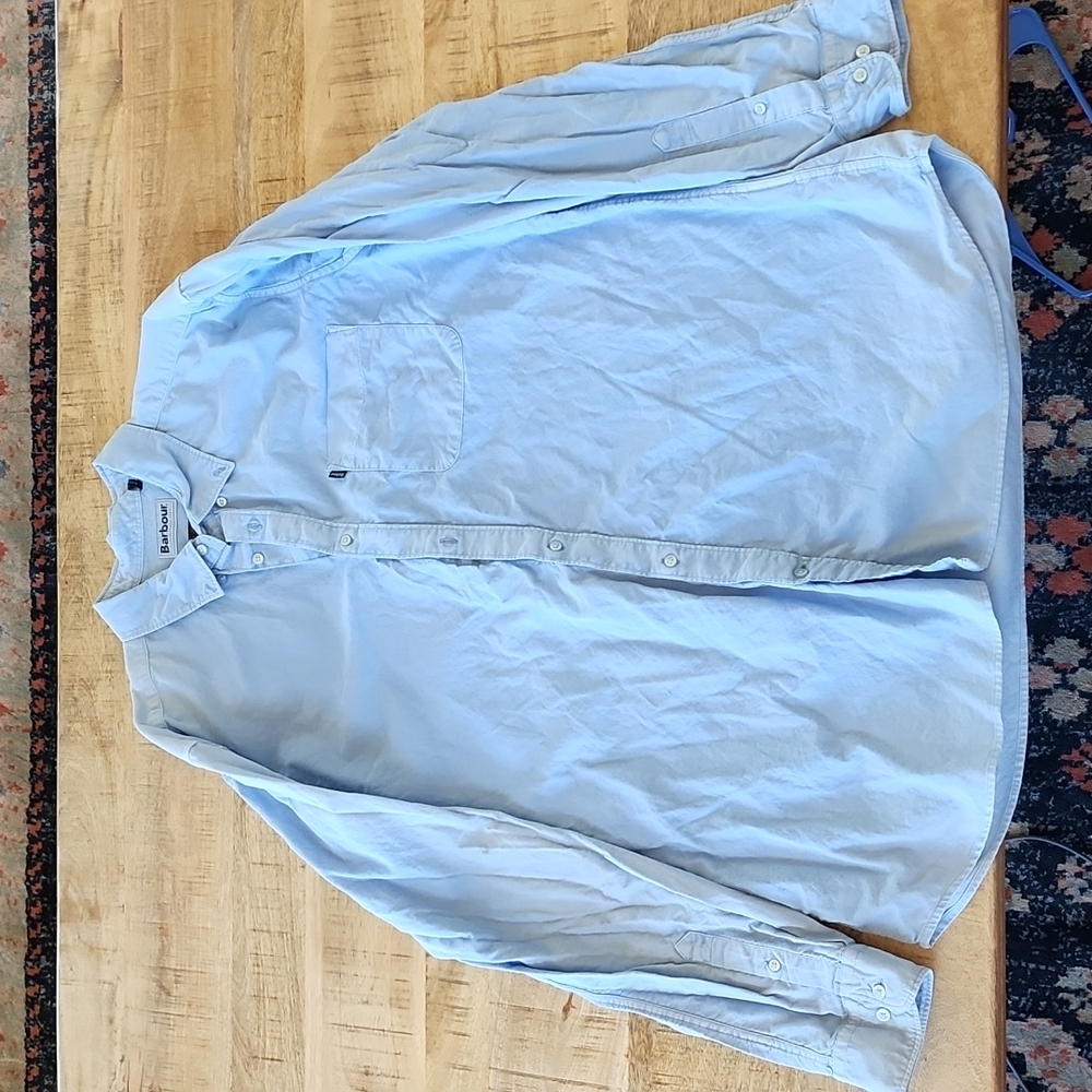 Barbour, Signature Collection Shirt, Blue, Size XL